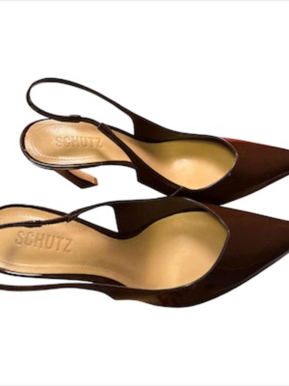 Schutz‎ Women 9B Lexi Sling Chestnut Brown Pointed Toe Pump NEW no Box - Picture 3 of 6